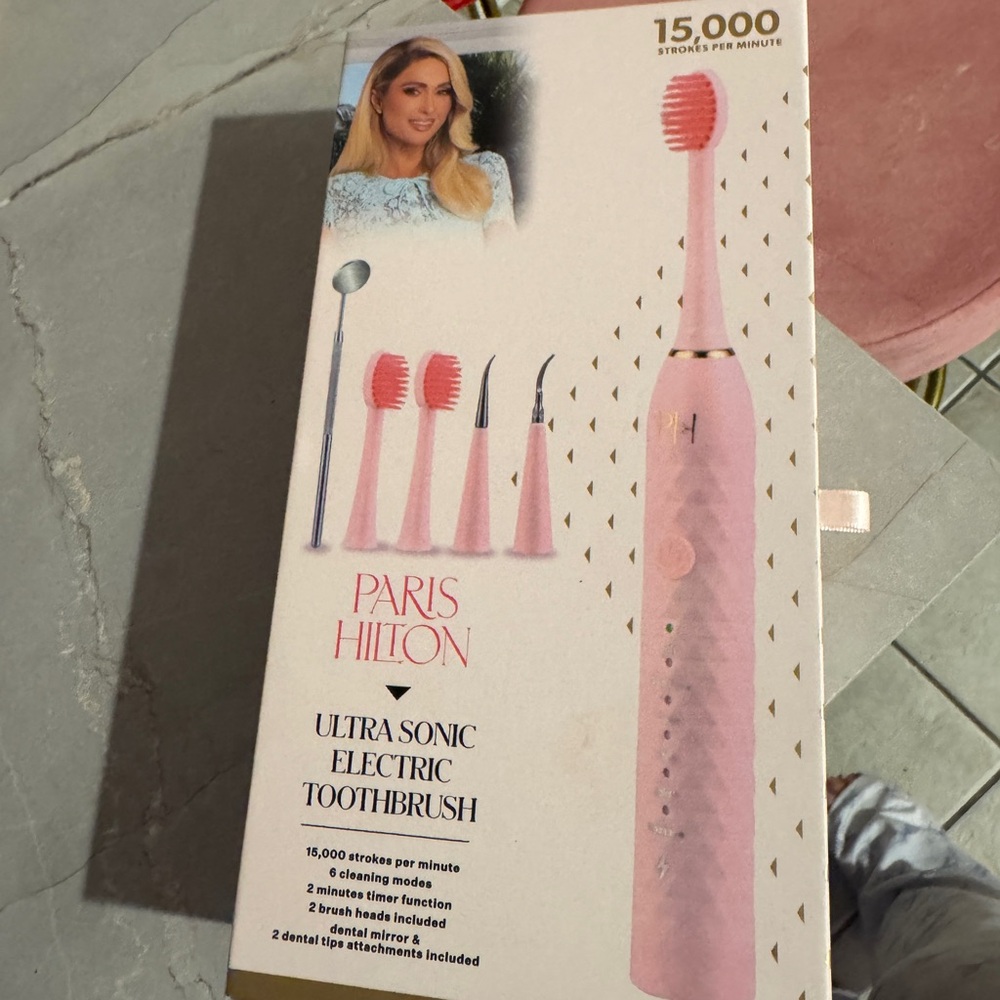 Paris Hilton Pink Sonic Toothbrush Set